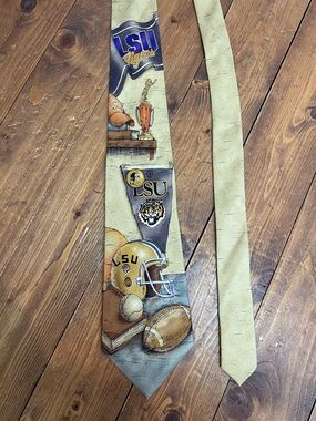 Eagles Wings LSU college football silk neck tie